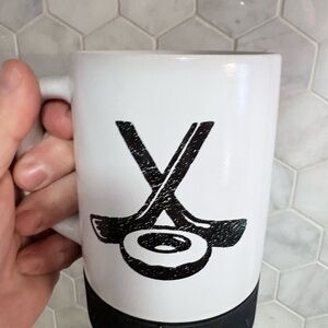 Tim Hortons White  Hockey Design puck mug